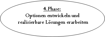 Ellipse: 4.Phase:
Optionen entwickeln und realisierbare Lsungen erarbeiten